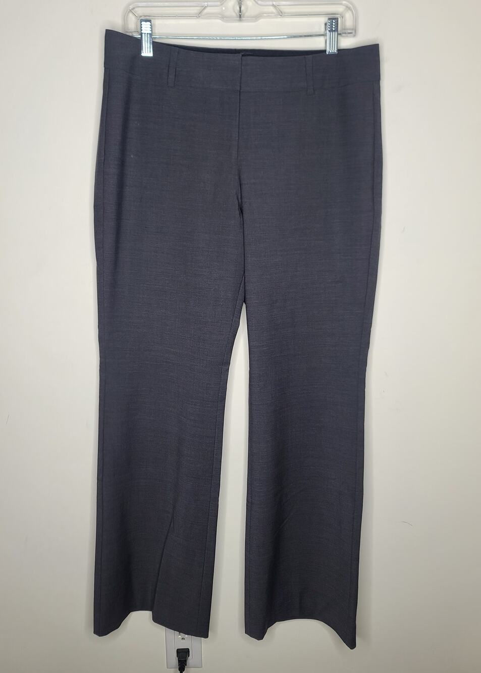 Ann Taylor grey flat front straight leg career dress pants - 10P 10 petite